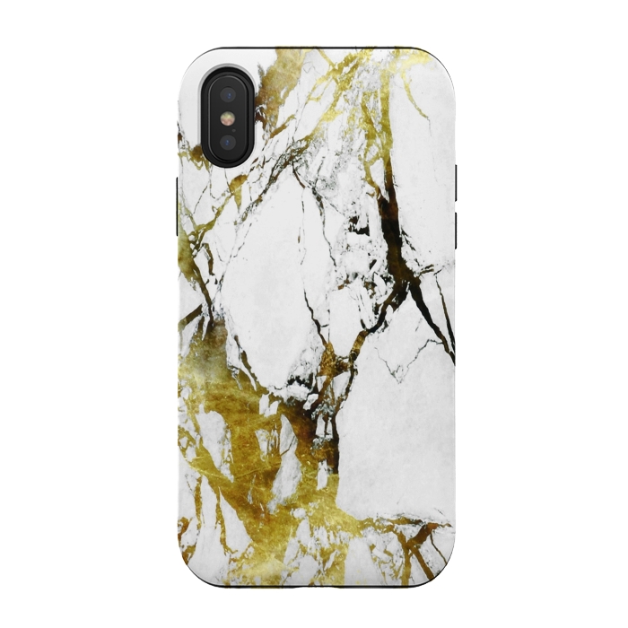 iPhone Xs / X StrongFit Gold-White Marble Impress by ''CVogiatzi.