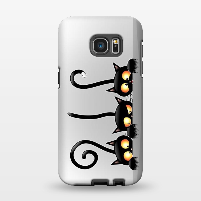 Galaxy S7 EDGE StrongFit Three Naughty Playful Kitties by BluedarkArt