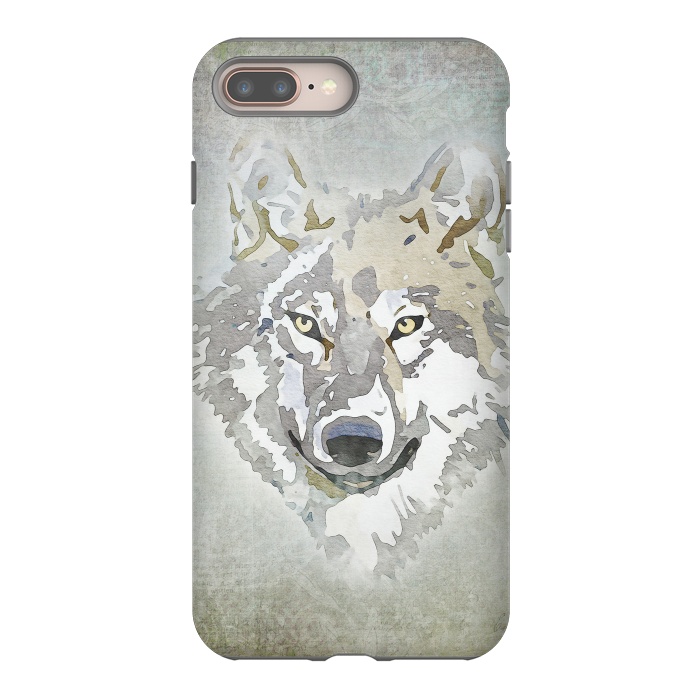 iPhone 7 plus StrongFit Wolf Head Watercolor Art 2 by Andrea Haase