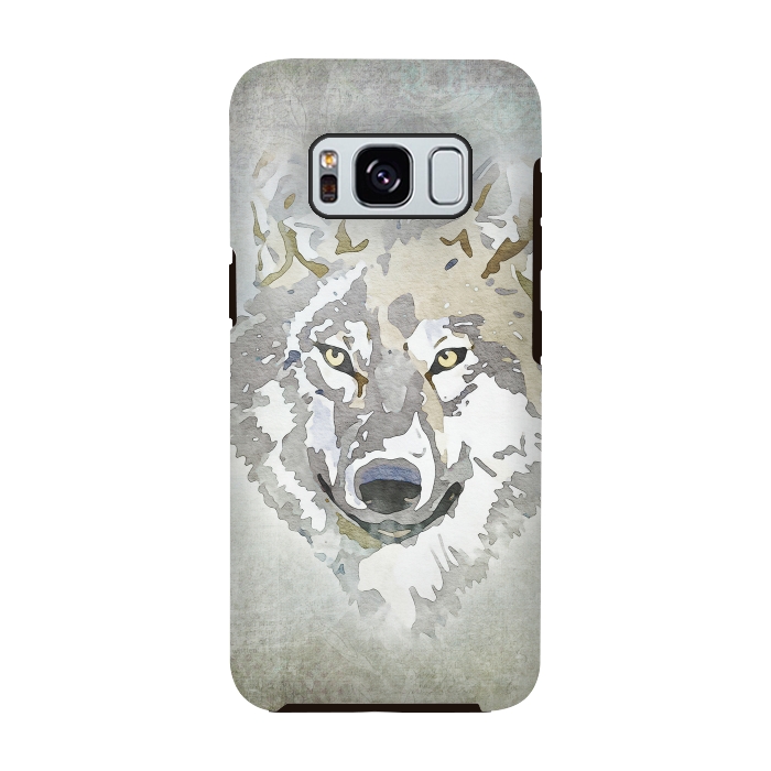 Galaxy S8 StrongFit Wolf Head Watercolor Art 2 by Andrea Haase