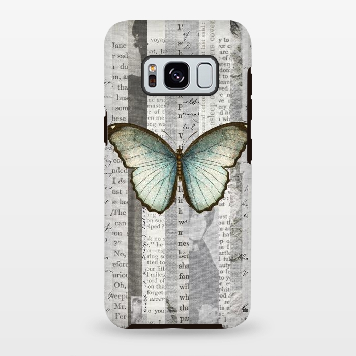 Galaxy S8 plus StrongFit Vintage Butterfly Paper Collage by Andrea Haase