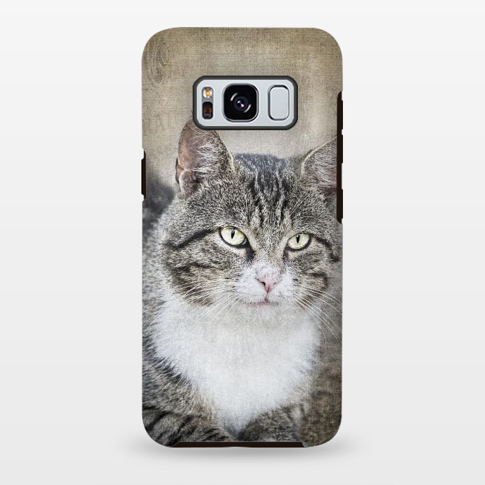 Galaxy S8 plus StrongFit Friendly Cat Mixed Media Art by Andrea Haase