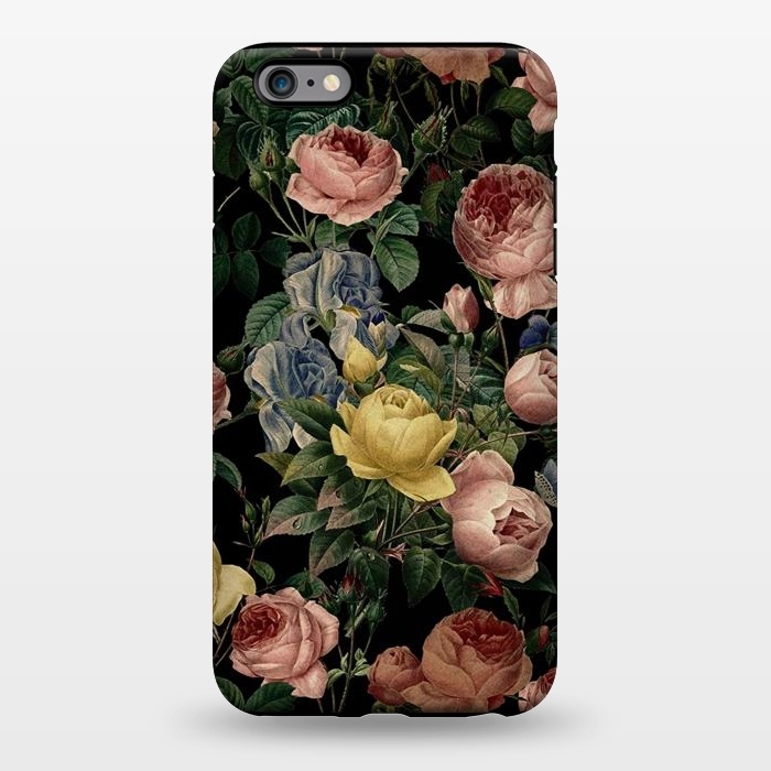 iPhone 6/6s plus StrongFit Victorian Vintage Roses on Black by  Utart