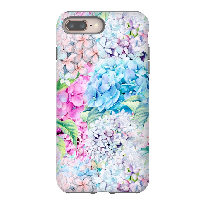 iPhone 7 plus StrongFit Pastel Spring hydrangea Pattern by  Utart