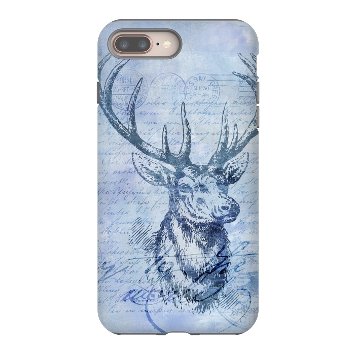 iPhone 7 plus StrongFit Blue Nostalgic Deer by Andrea Haase