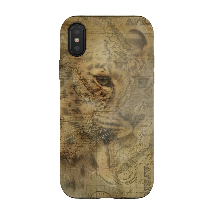 iPhone Xs / X StrongFit Cheetah Vintage Style by Andrea Haase
