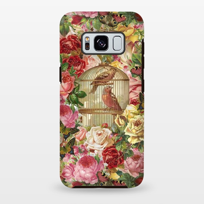 Galaxy S8 plus StrongFit Vintage Bird Cage and Flowers by Andrea Haase