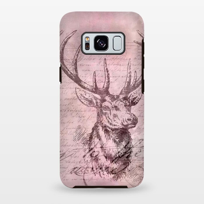 Galaxy S8 plus StrongFit Vintage Deer Pastel Pink by Andrea Haase
