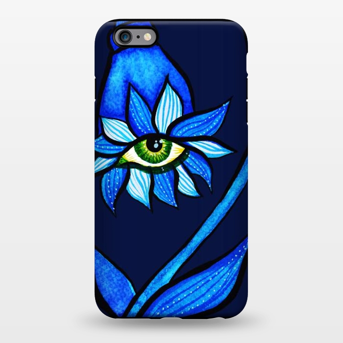 iPhone 6/6s plus StrongFit Blue Staring Creepy Eye Flower by Boriana Giormova