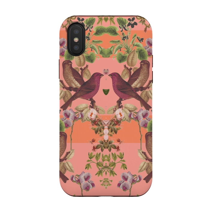 iPhone Xs / X StrongFit Vintage Botanic (Pink) by Zala Farah