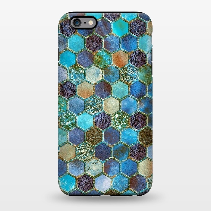 iPhone 6/6s plus StrongFit Multicolor Blue Metal Honeycomb Pattern by  Utart