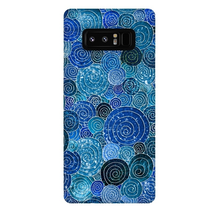 Galaxy Note 8 StrongFit Blue Abstract Metal Dots and Circles by  Utart