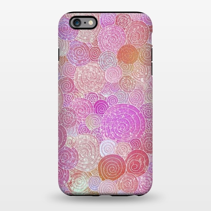 iPhone 6/6s plus StrongFit Pink Metal Circles Dots Pattern by  Utart