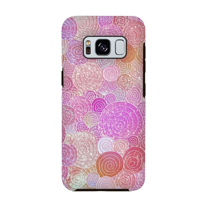 Galaxy S8 StrongFit Pink Metal Circles Dots Pattern by  Utart