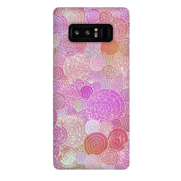 Galaxy Note 8 StrongFit Pink Metal Circles Dots Pattern by  Utart