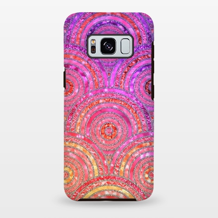 Galaxy S8 plus StrongFit Multicolor Pink Gold Circles  by  Utart