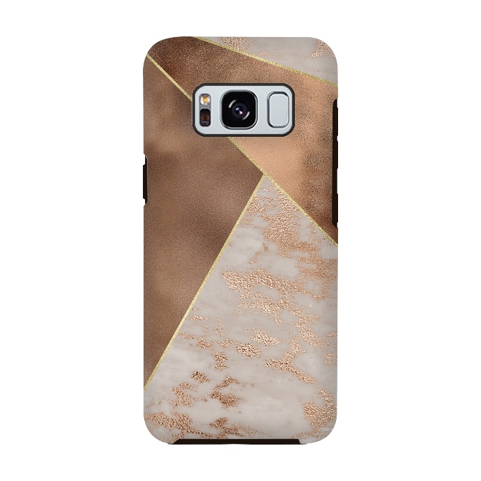 Galaxy S8 StrongFit Modern minimalistic Copper Marble Triangles  by  Utart
