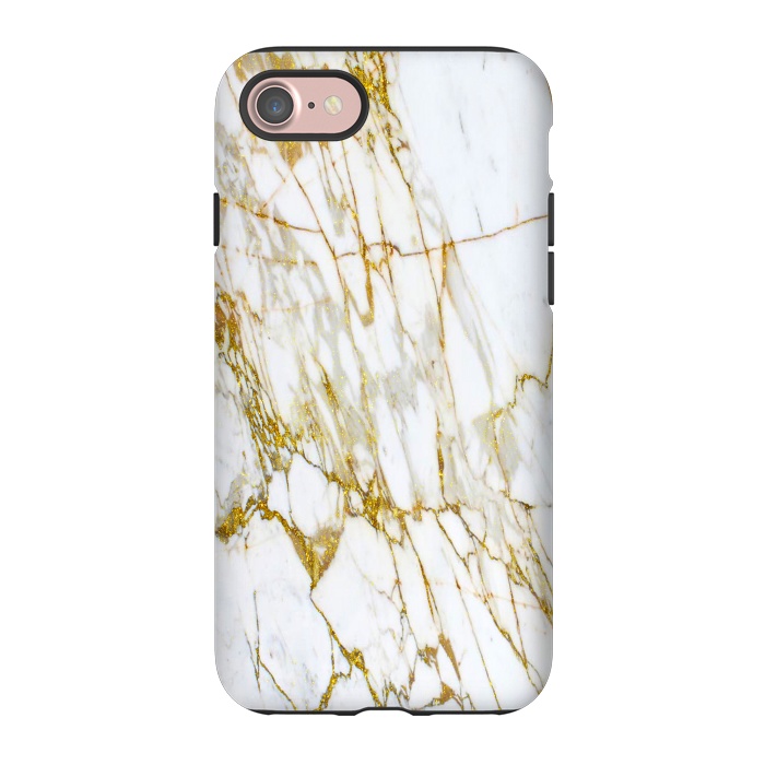 iPhone 7 StrongFit white gold marble by haroulita