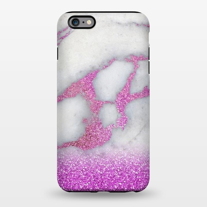 iPhone 6/6s plus StrongFit Purple Glitter Veined Gray Marble by  Utart