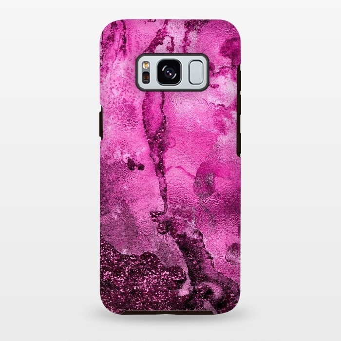 Galaxy S8 plus StrongFit Purple and Pink Glittering Ink Marble by  Utart