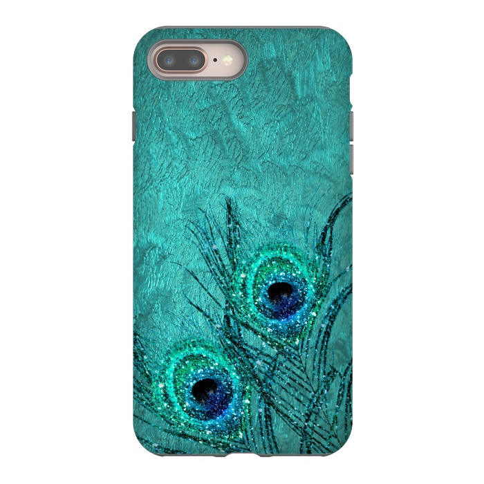 iPhone 7 plus StrongFit Peacock Sparkle Feathers by  Utart