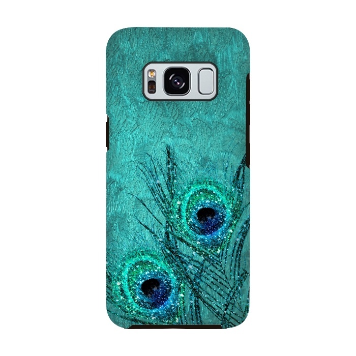 Galaxy S8 StrongFit Peacock Sparkle Feathers by  Utart