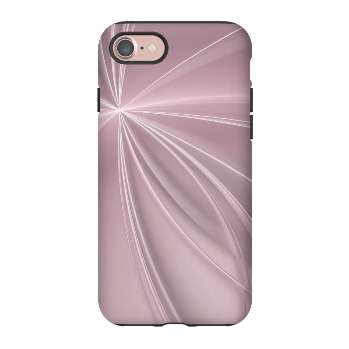 iPhone 7 StrongFit Fractal Light Rays Soft Pink by Andrea Haase