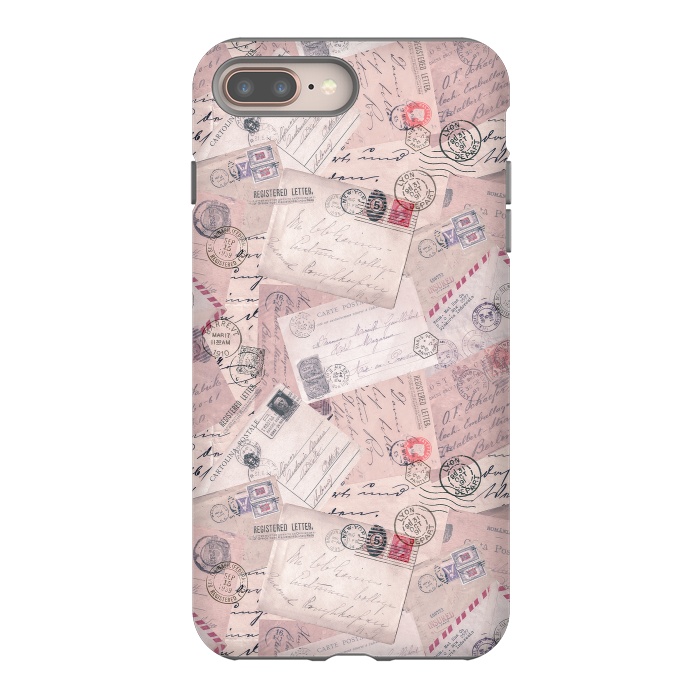 iPhone 7 plus StrongFit Vintage Letter Collage In Soft Pink by Andrea Haase