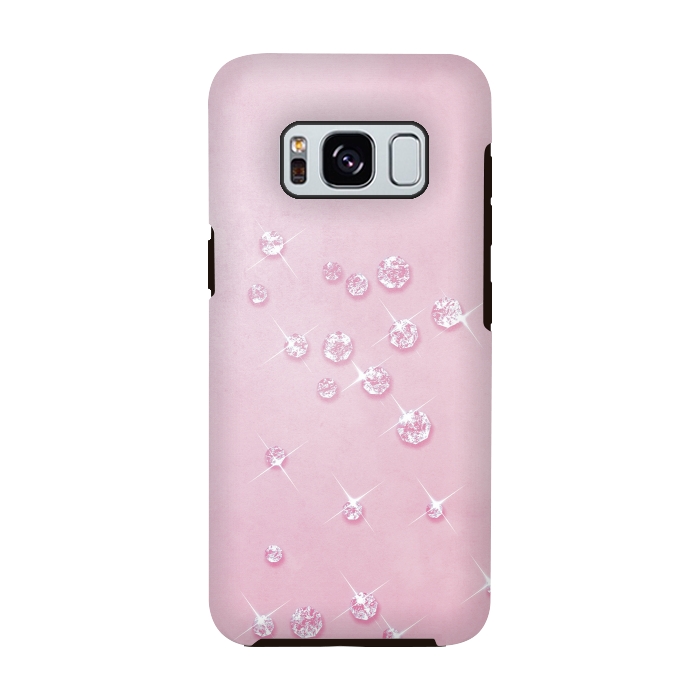 Galaxy S8 StrongFit Sparkling Pink Rhinestones by Andrea Haase