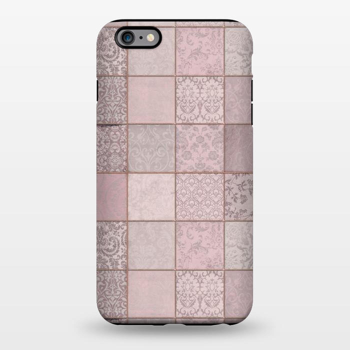 iPhone 6/6s plus StrongFit Nostalgic Patchwork Tiles Soft Pink by Andrea Haase