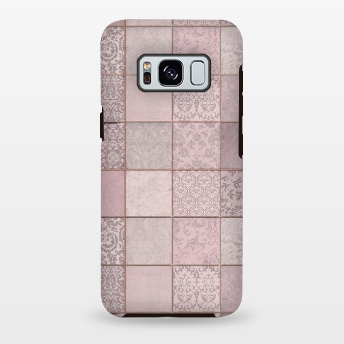 Galaxy S8 plus StrongFit Nostalgic Patchwork Tiles Soft Pink by Andrea Haase