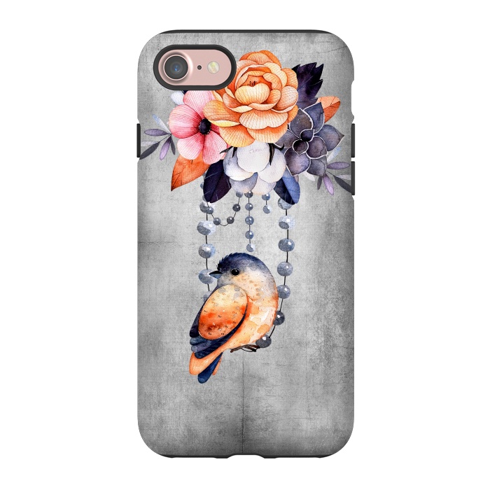 iPhone 7 StrongFit Vintage flowers and bird by  Utart