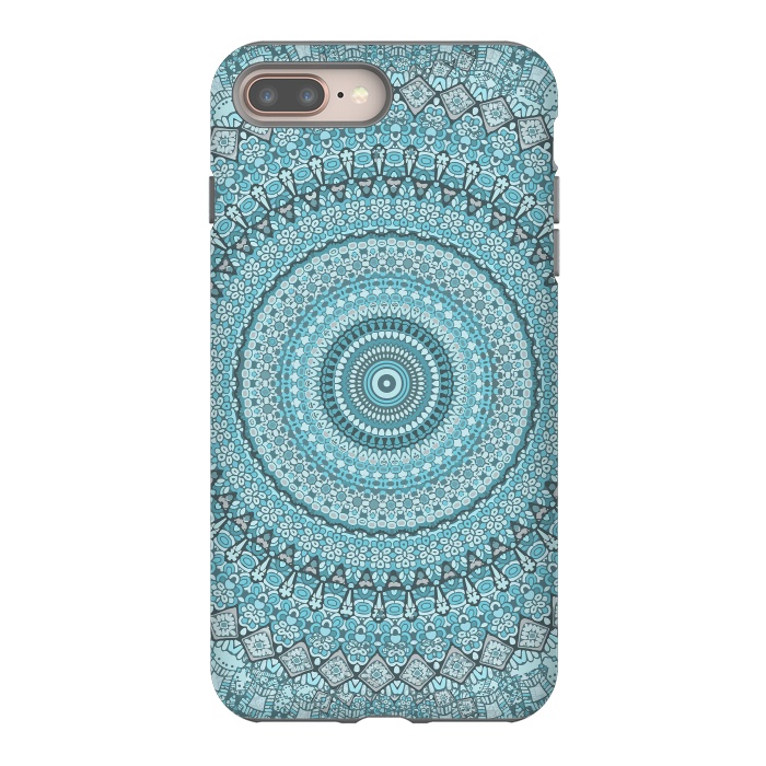 iPhone 7 plus StrongFit Teal Turquoise Mandala by Andrea Haase