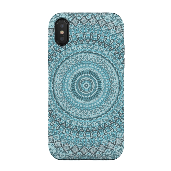 iPhone Xs / X StrongFit Teal Turquoise Mandala by Andrea Haase