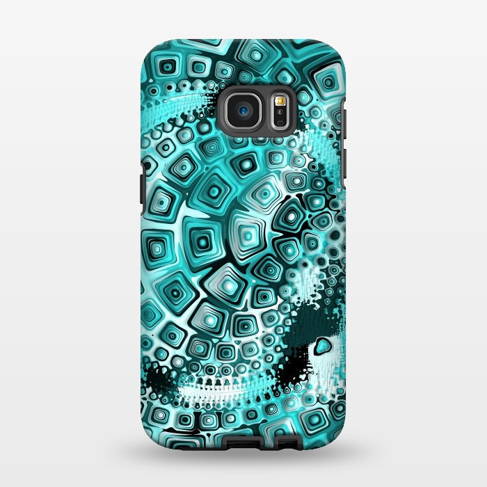 Galaxy S7 EDGE StrongFit Teal Blue Fractal 2 by Andrea Haase