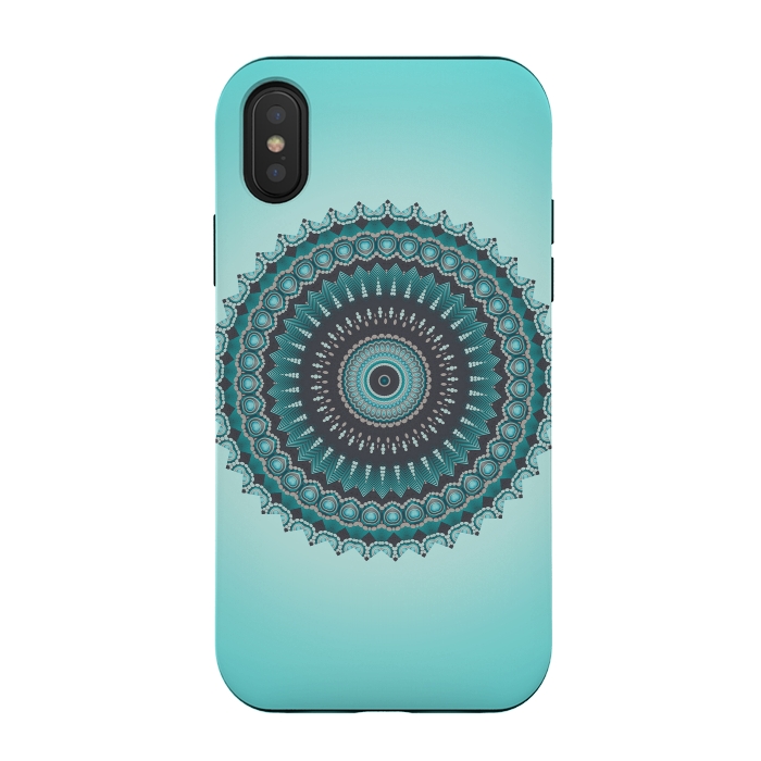 iPhone Xs / X StrongFit Mandala Turquoise 2 by Andrea Haase