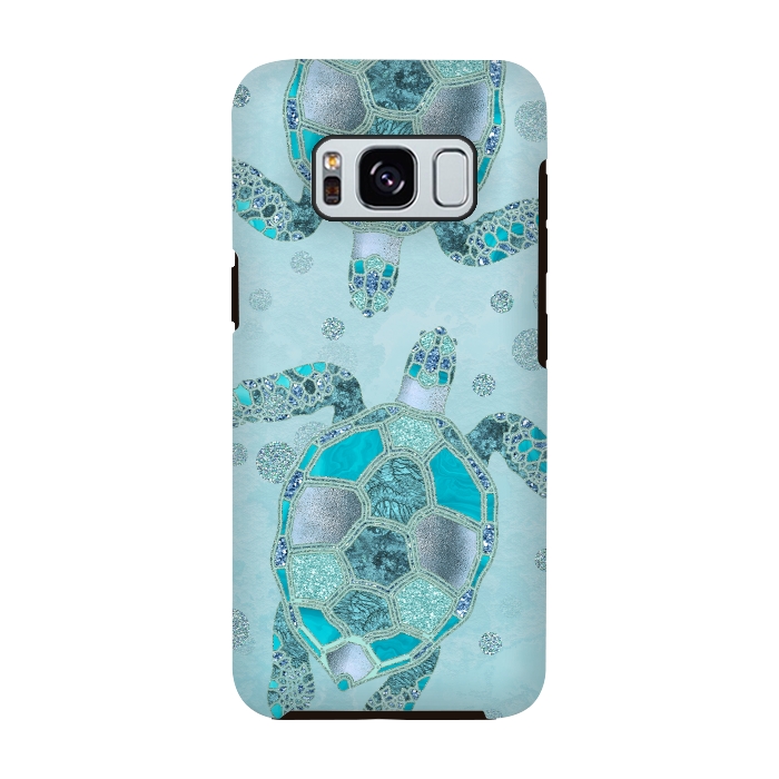 Galaxy S8 StrongFit Turquoise Glamour Turtle 2 by Andrea Haase