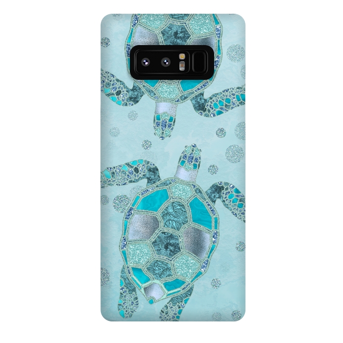 Galaxy Note 8 StrongFit Turquoise Glamour Turtle 2 by Andrea Haase