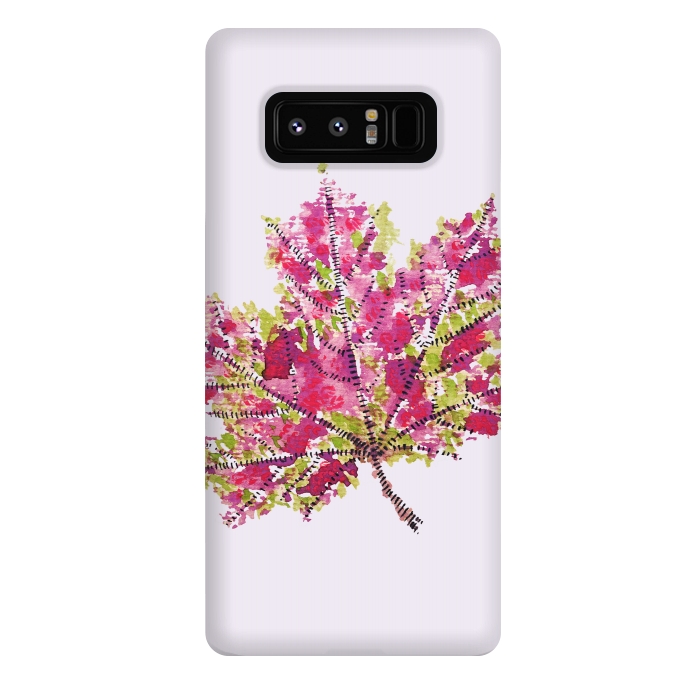 Galaxy Note 8 StrongFit Colorful Watercolor Autumn Leaf by Boriana Giormova