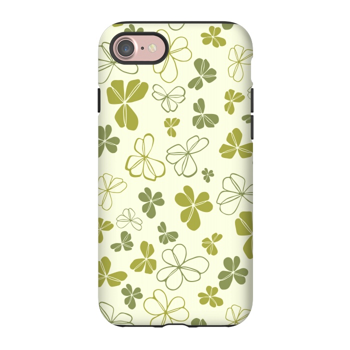 iPhone 7 StrongFit Lucky Clover in Cream and Green by Paula Ohreen