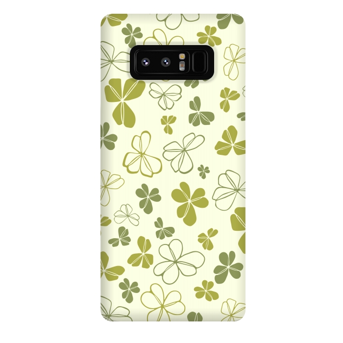 Galaxy Note 8 StrongFit Lucky Clover in Cream and Green by Paula Ohreen