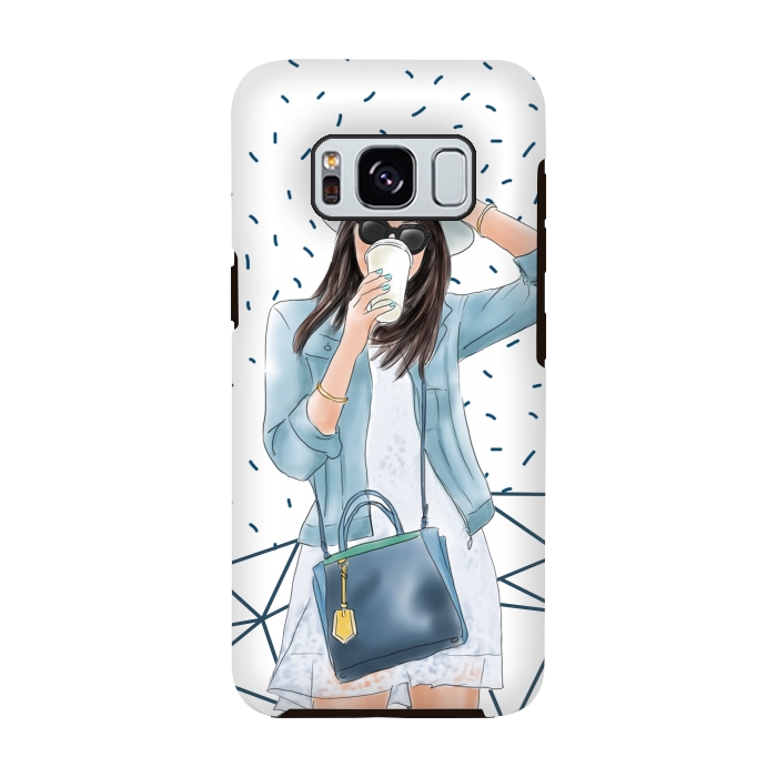 Galaxy S8 StrongFit Trendy City Fashion Girl by DaDo ART