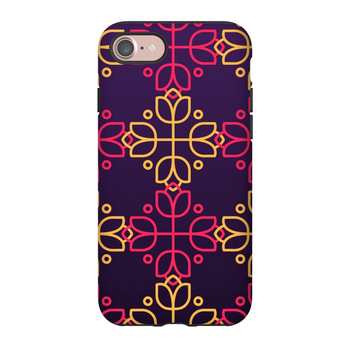 iPhone 7 StrongFit yellow pink floral pattern by MALLIKA