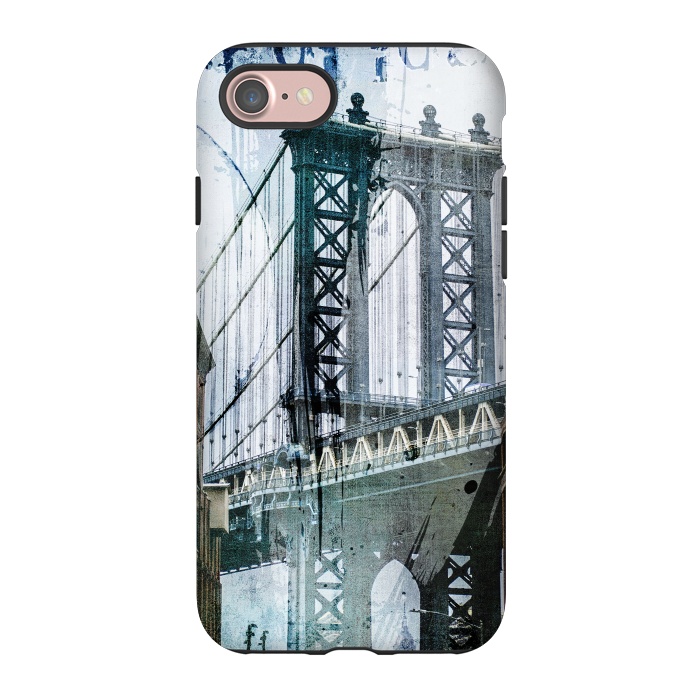 iPhone 7 StrongFit Brooklyn Bridge Grunge Mixed Media Art by Andrea Haase