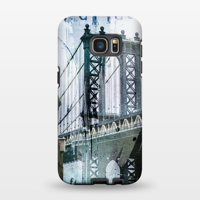 Galaxy S7 EDGE StrongFit Brooklyn Bridge Grunge Mixed Media Art by Andrea Haase