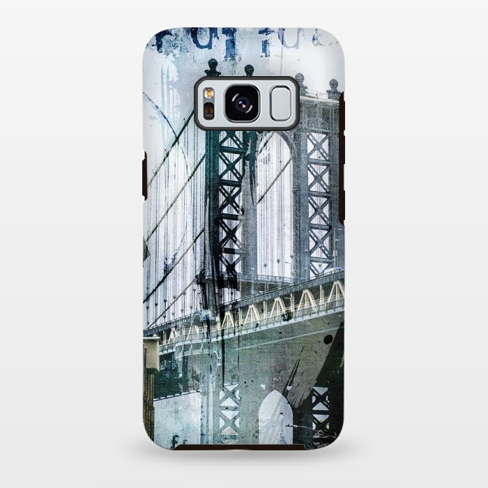 Galaxy S8 plus StrongFit Brooklyn Bridge Grunge Mixed Media Art by Andrea Haase