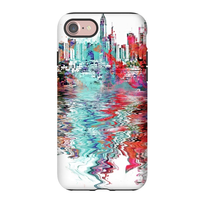 iPhone 7 StrongFit Surreal City Skyline by Andrea Haase