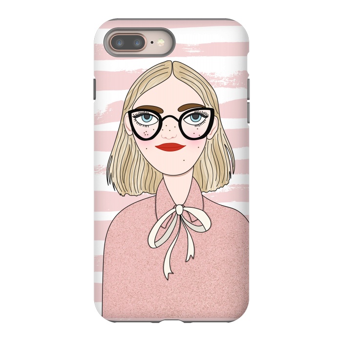 iPhone 7 plus StrongFit Cute Pink Fashion Girl by DaDo ART