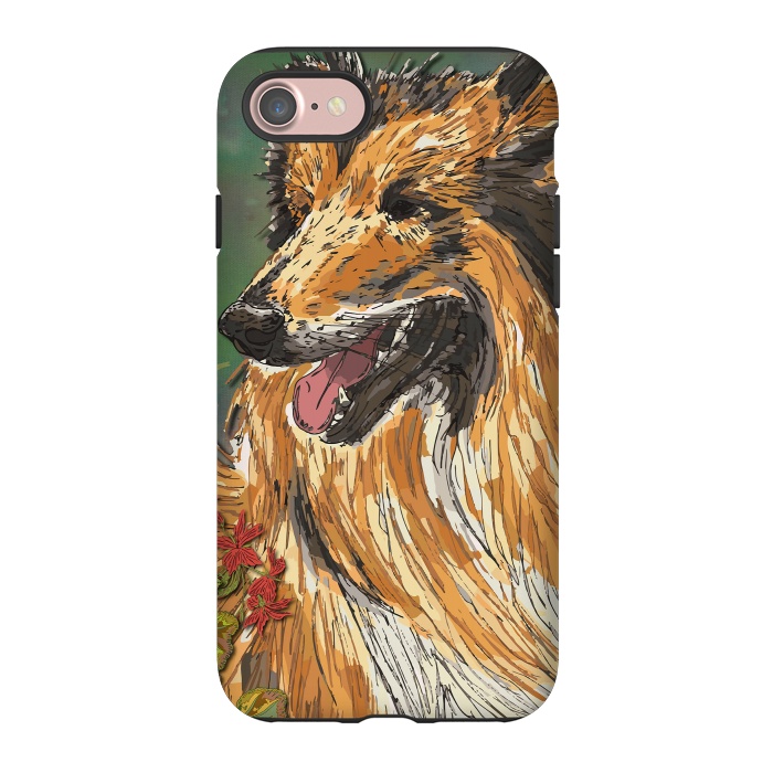 iPhone 7 StrongFit Rough Collie (Summer) by Lotti Brown