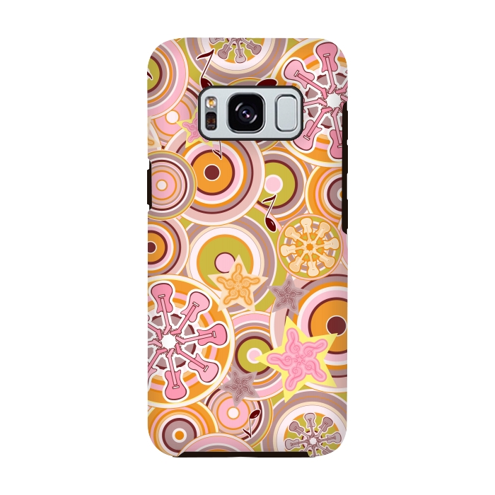 Galaxy S8 StrongFit Glam Boho Rock in Pink and Orange by Paula Ohreen